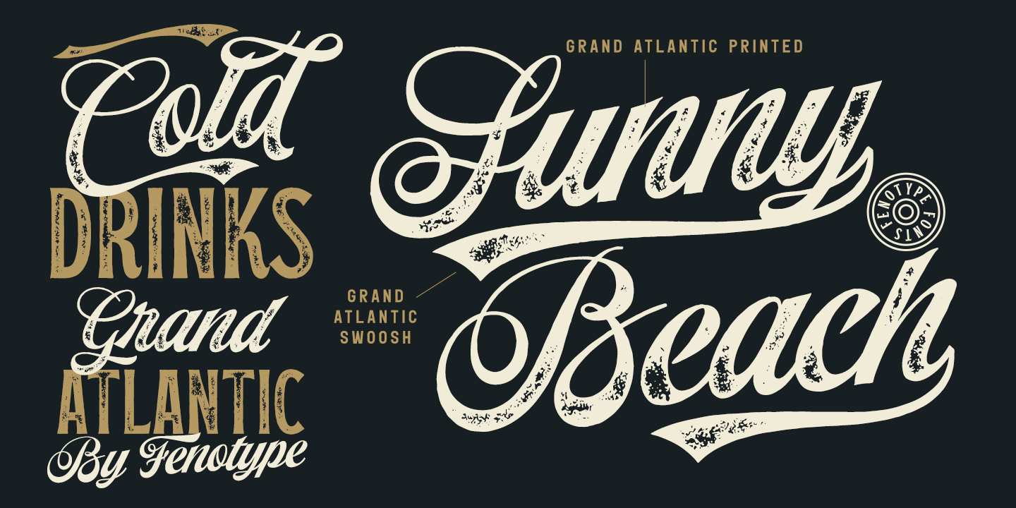 Beispiel einer Grand Atlantic Brush-Schriftart